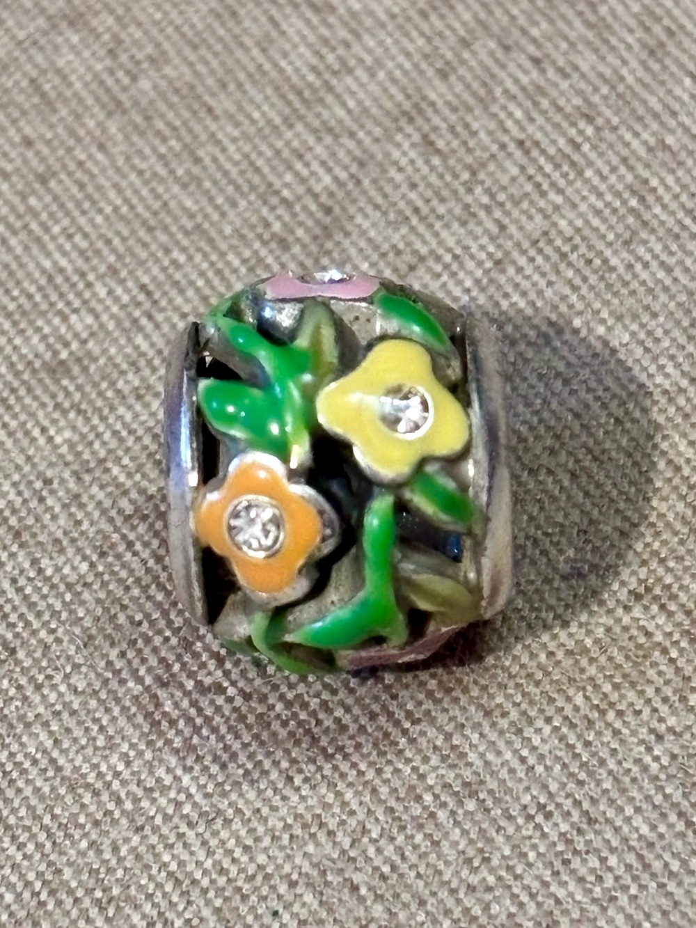 🆕Listing! Brighton Flower Child bead in pink, blue, yellow, green Retired Rare